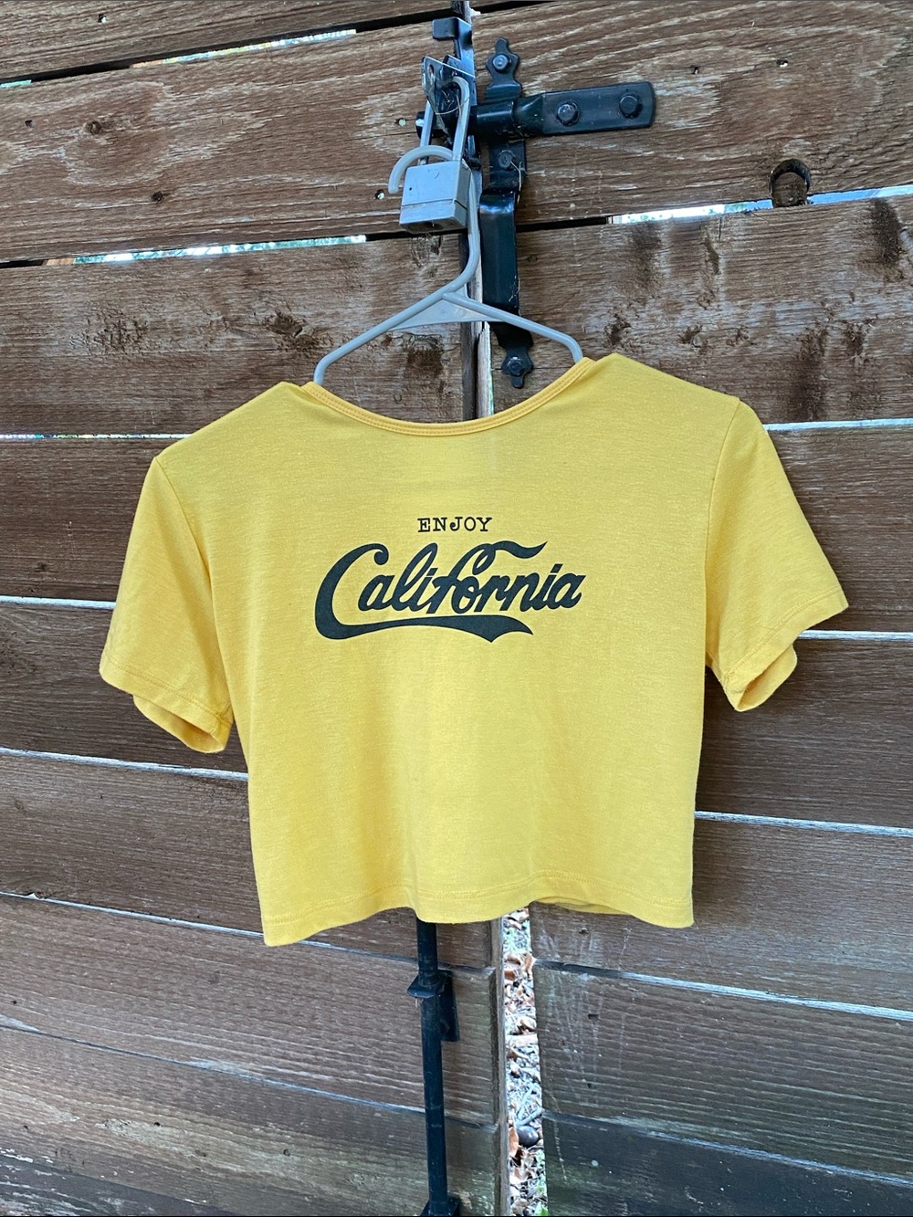 Enjoy California Yellow Crop Tee - Women's Graphic Top